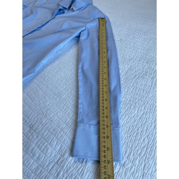 J.Crew Womens Perfect Blue Long Sleeve Button Front Career Shirt Sz XS - Picture 8 of 10